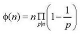 The Euler's  phi function   Where, p runs over all primes dividing n that means