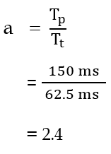 Consider a 128 × 103 bits/ second satellite communication link with one way propagation delay of 150 milliseconds. Selective retransmission (repeat) protocol is used on this link to send data with a frame size of 1 kilobyte. Neglect the transmission time of acknowledgement. The minimum number of bits required for the sequence number ﬁeld to achieve 100% utilization is _________.